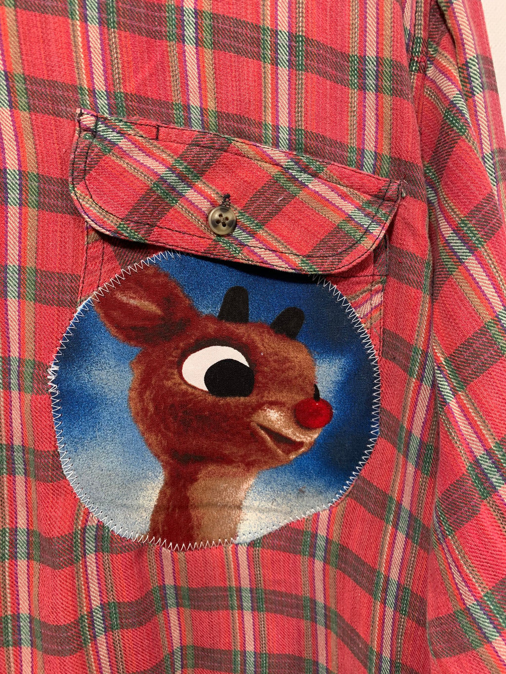 Rudolph Reindeer Large 100% Cotton Holiday Flannel