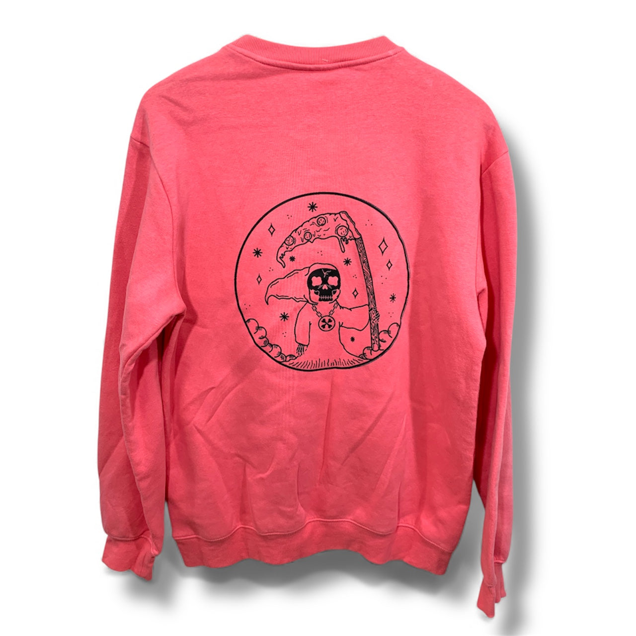 Pizza Reaper Unisex Medium Pink Crewneck