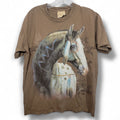 THE MOUNTAIN BROWN WAR PONY T SHIRT SIZE MEDIUM