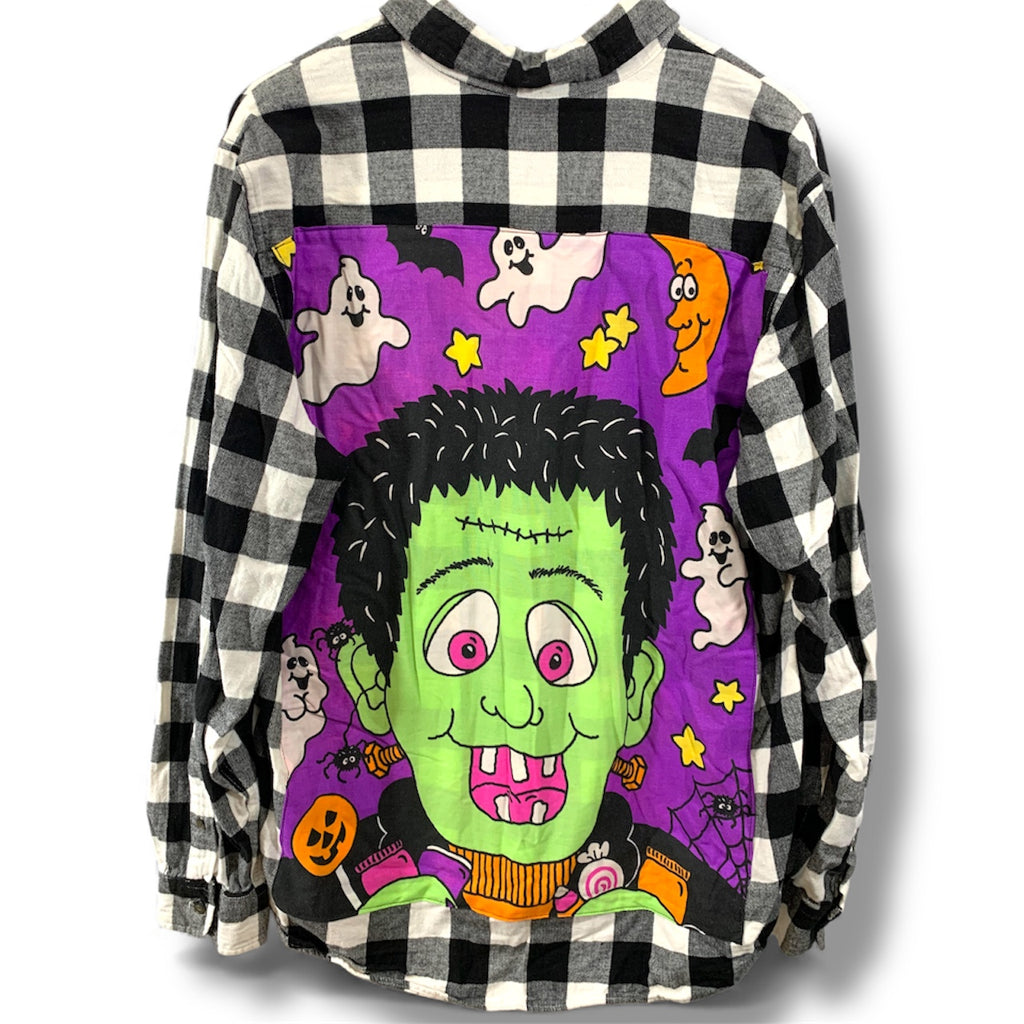 Vintage 1990’s Spooky Frankenstein Halloween Flannel Unisex Large