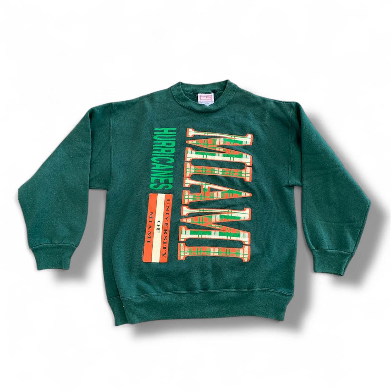Vintage University of Miami Hurricanes Crewneck 1990’s Crable Sportswear LARGE