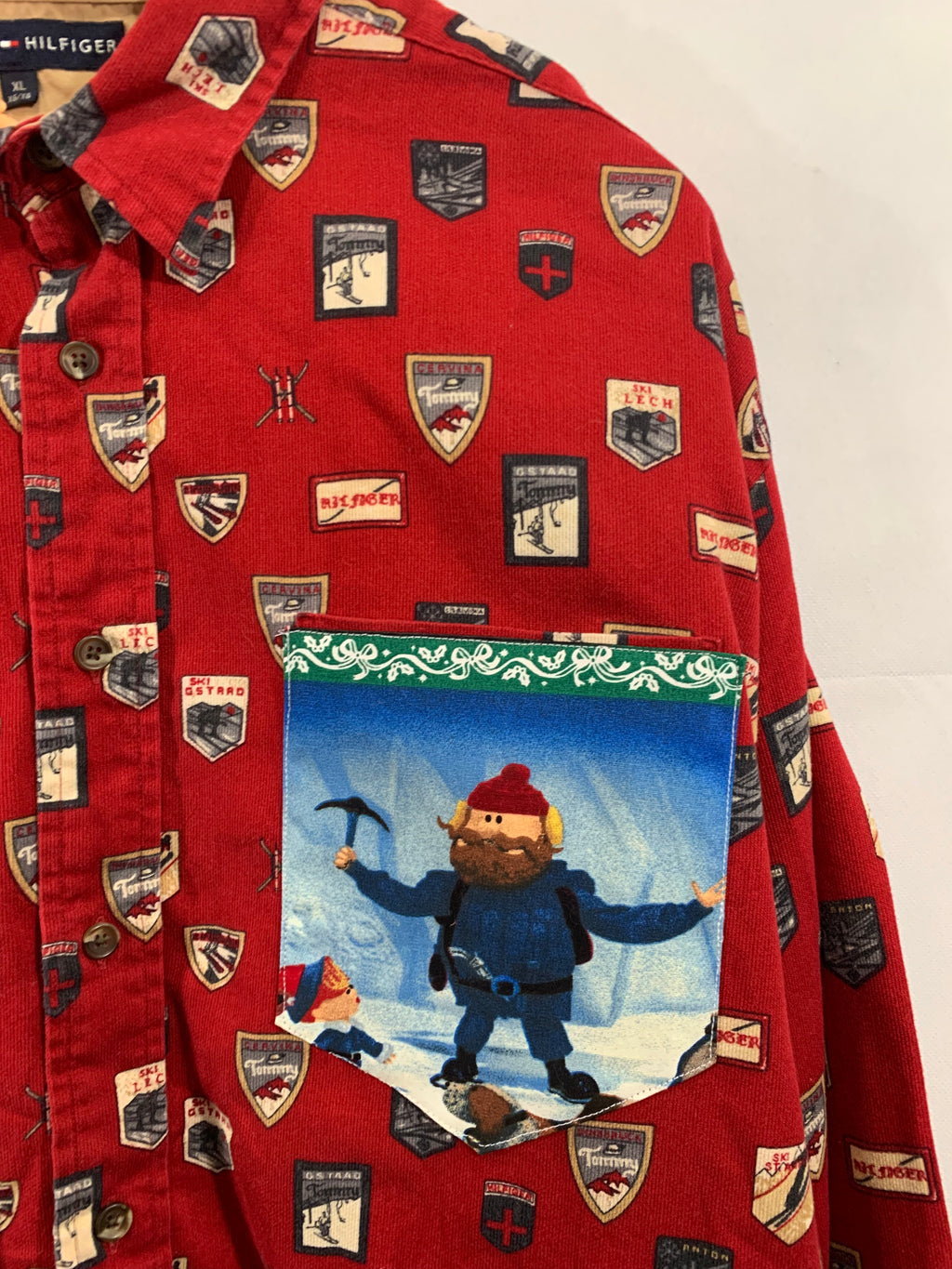 90’s Tommy Hilfiger Ski Lodge Yukon Cornelius Rudolph Button Up Shirt XL