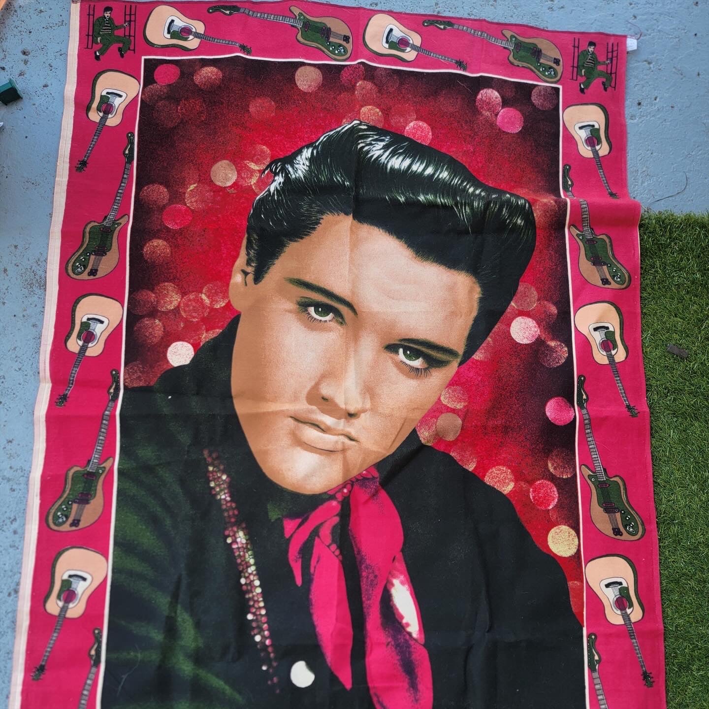 Vintage Elvis Presley Tapestry Wall Hanging 100% Cotton Made in Turkey
