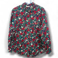 Vintage Gotcha Covered Top Womens 2X Green Blue Red Christmas Holly Shirt