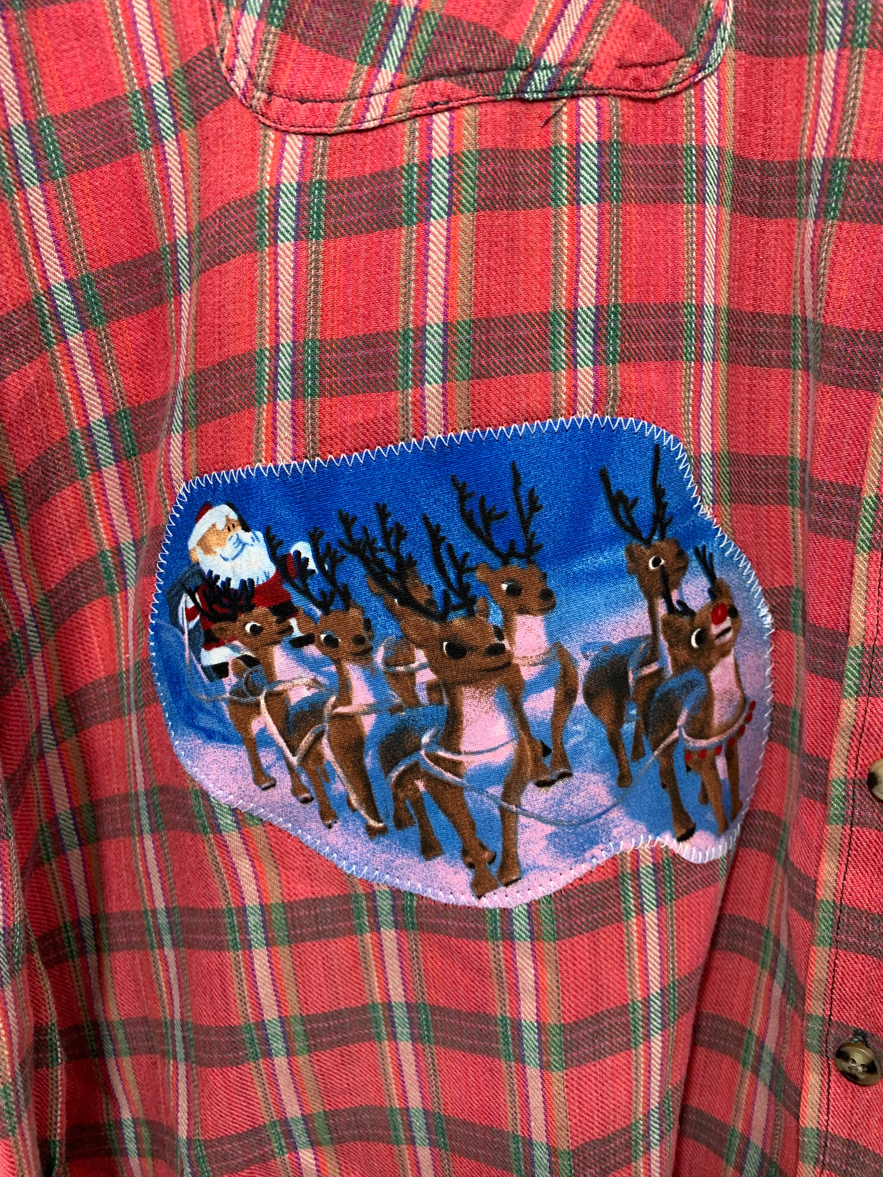Rudolph Reindeer Large 100% Cotton Holiday Flannel