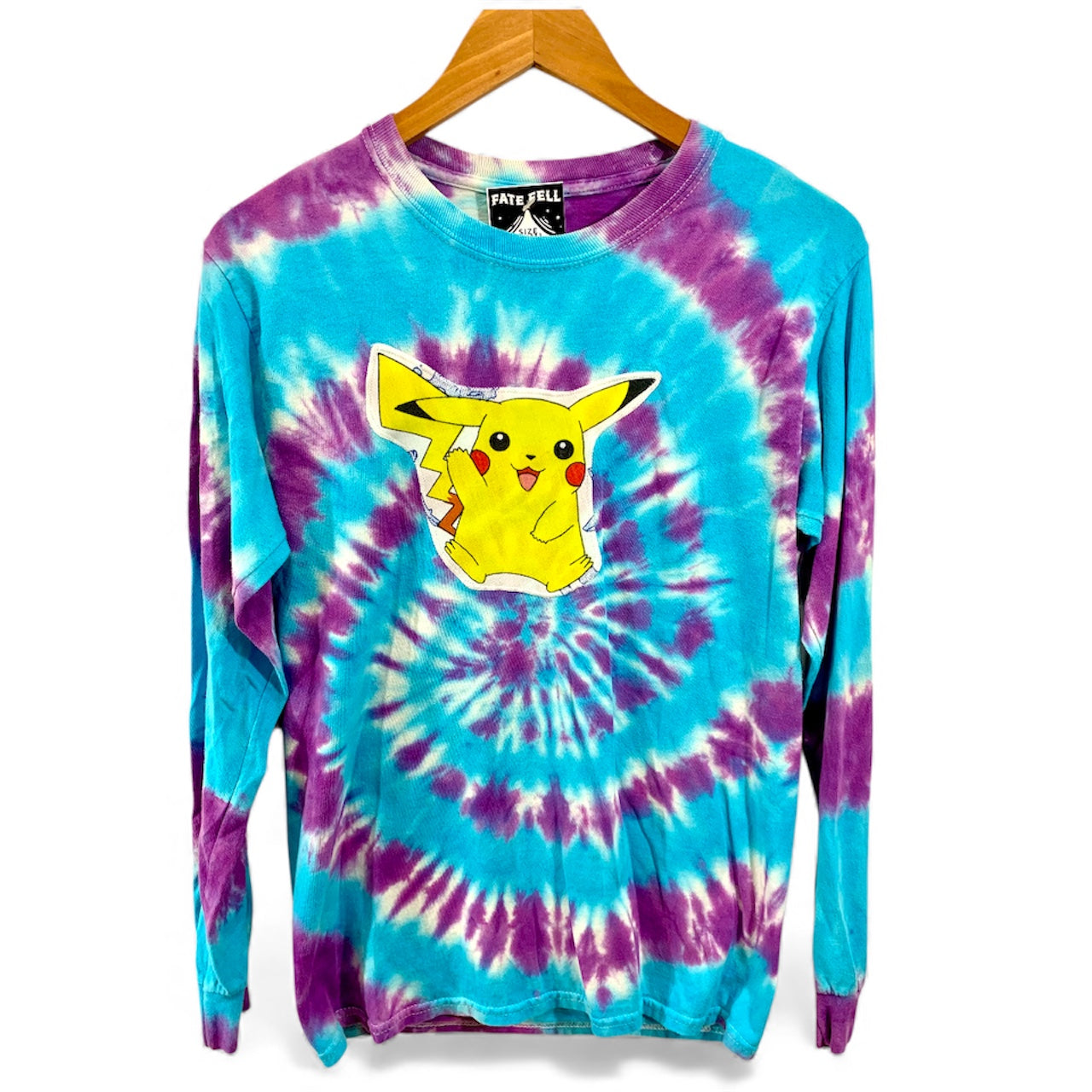 Vintage Pokémon Pikachu Tie Dye Long Sleeve Unisex Small