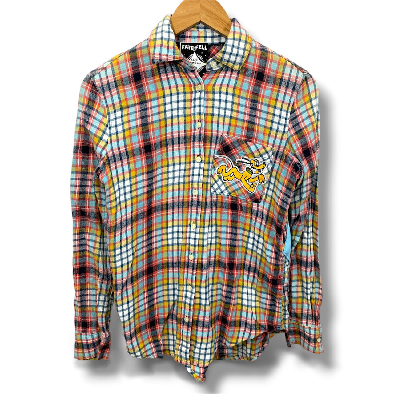 Vintage 80s Disney Mickey and Friends Pluto Hot Air Balloon Flannel Shirt Women’s Small